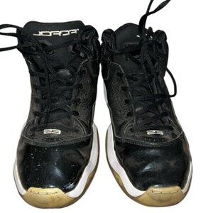 Air Jordan 6 Rings Black/White/Gold Basketball Sneakers Size 8.5 Mens